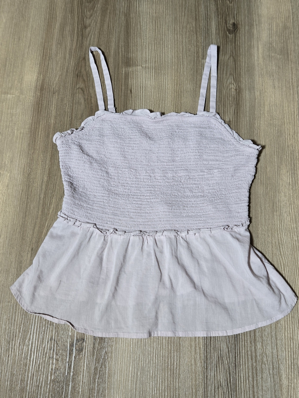 Old Navy Light Pink Smocked Peplum Cami Top